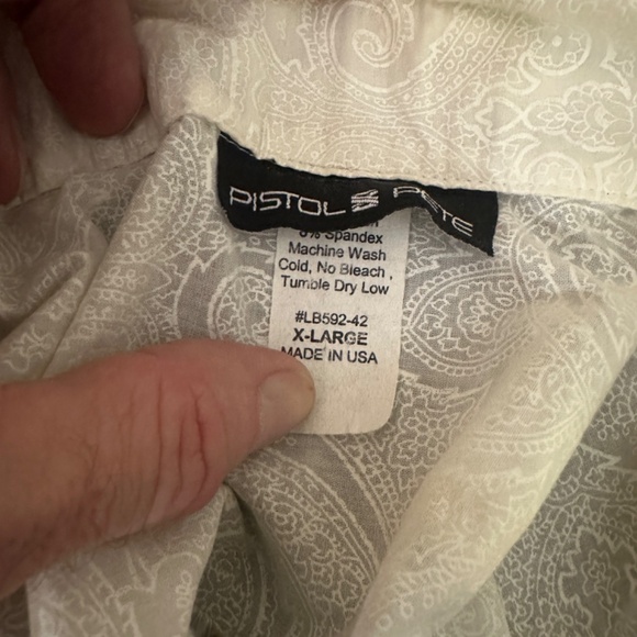 Pistol Pete Stretch Contrast Long Sleeve Shirt XL runs small Gently worn - Picture 5 of 5